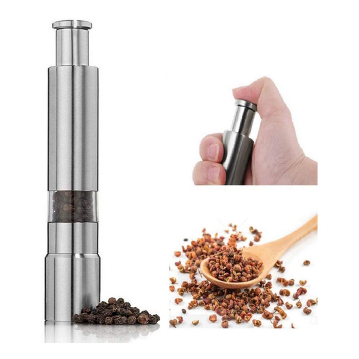 Salt and Pepper Grinder Gourmet Original Pump and Stainless Steel One Hand Operation Grind Herb or Spice Cooking Gadgets Grinder - Deliverrpk