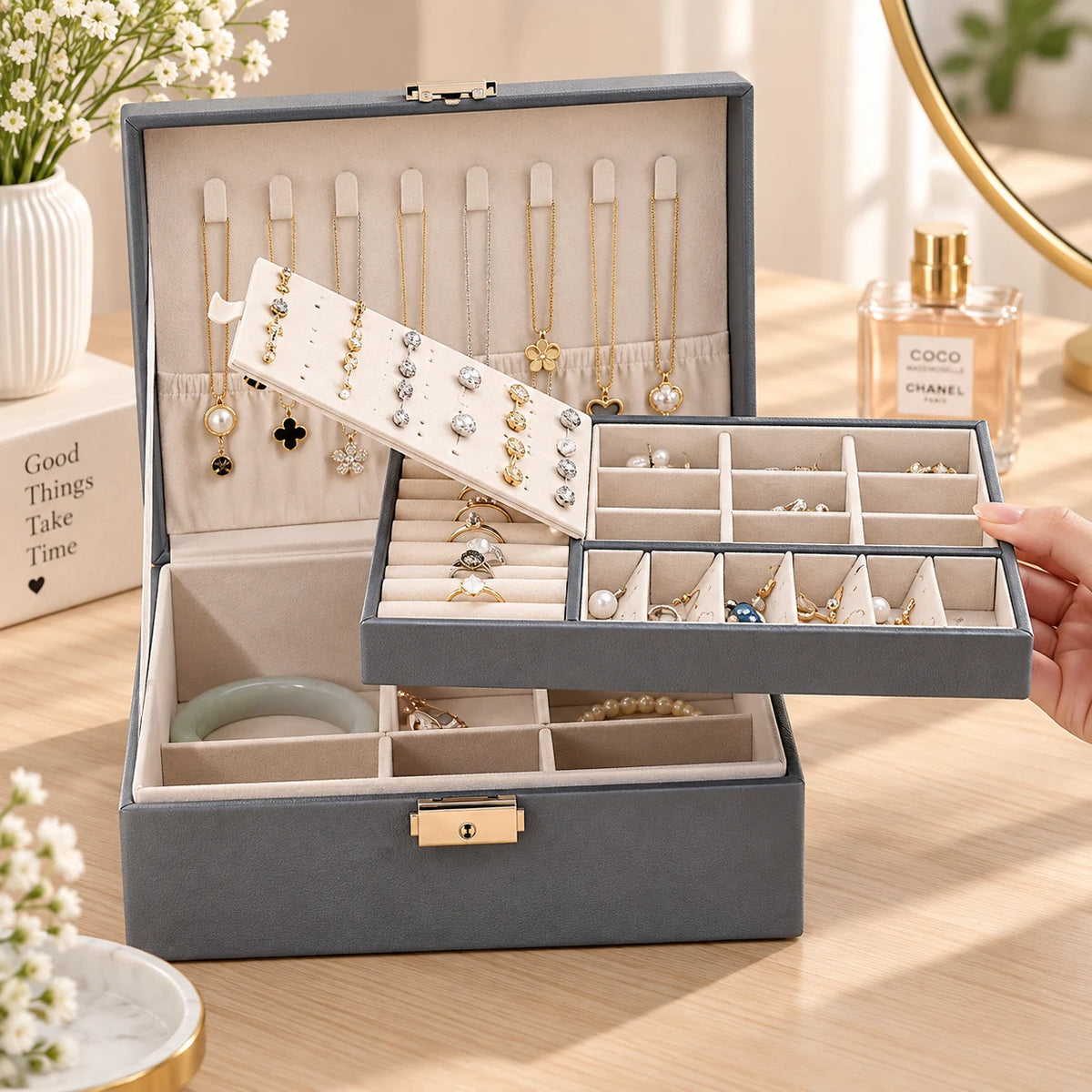 2 layer jewellery organizer box - deliverrpk