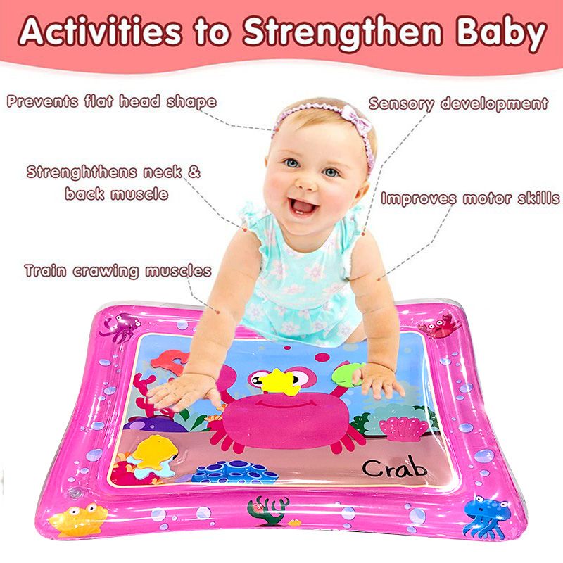 Premium Baby Inflatable Water Tummy Time Mat (Pink) - Toynix