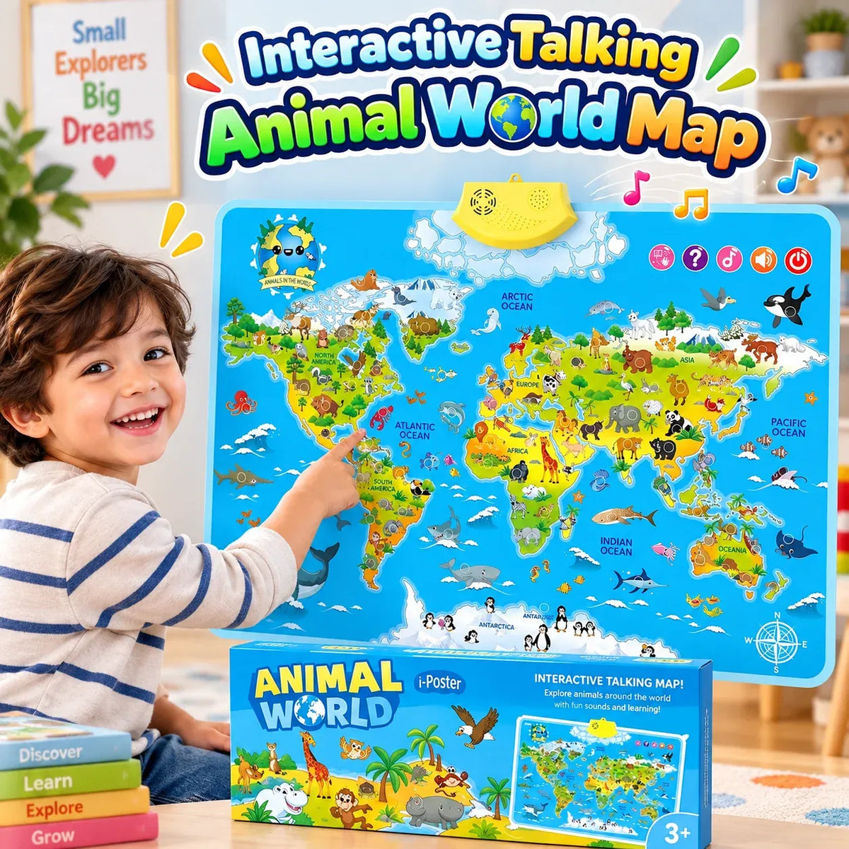 'Explore the World' and 'Let's learn animals'.