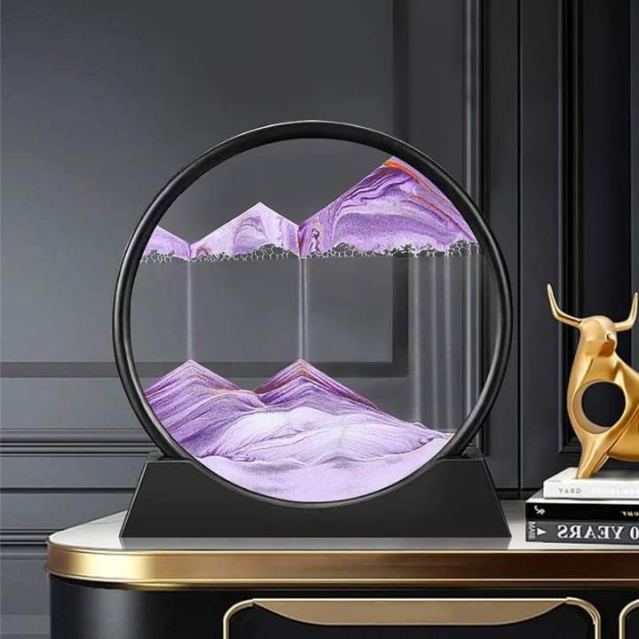 Moving Sand Art Picture Round Glass