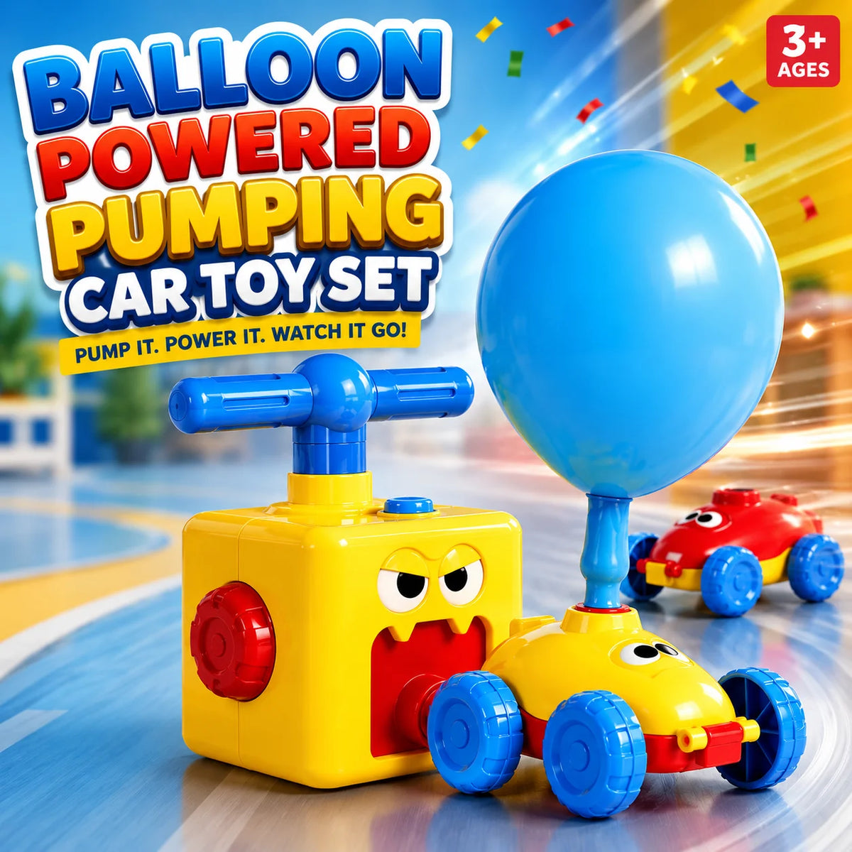 Balloon Powered Car Toy Set for Kids | Air Powered Car