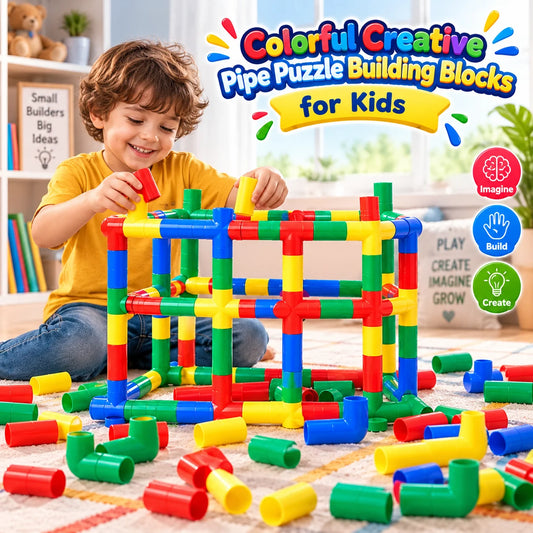  'Colorful Creative Pipe Puzzle Building Blocks for Kids' 