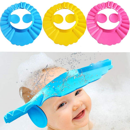 Baby Shower Cap Bathing Cap - Soft Adjustable Visor Hat Safe Shampoo Shower
