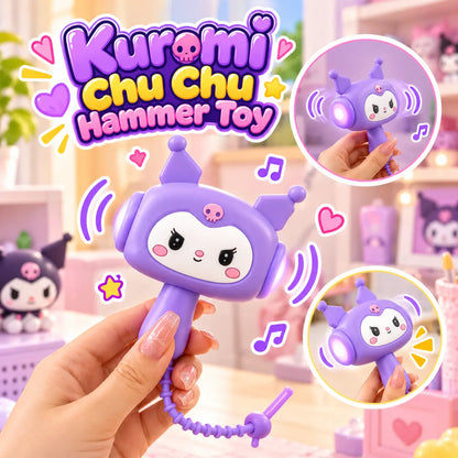 Cartoon animal musical hammer keychain toy with a cute character design