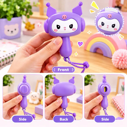 Cartoon animal musical hammer keychain toy with a cute character design