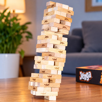 Classic Jenga Wooden Stacking Tower Board Game for Kids and Adults