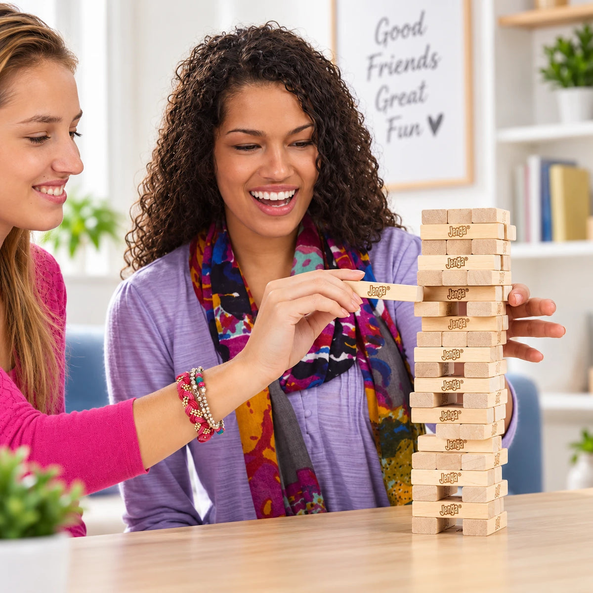 Classic Jenga Wooden Stacking Tower Board Game for Kids and Adults