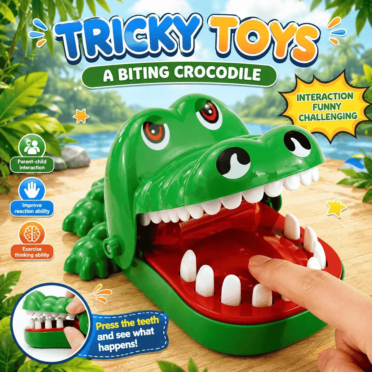 Crocodile Biting Finger Teeth Game Toy for Kids
