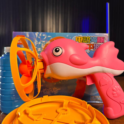 Dolphin Bubble Gun Machine Toy With Refill Solution (Random Color)