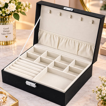 Two Layer Jewelry Storage Box-Deliverr.pk