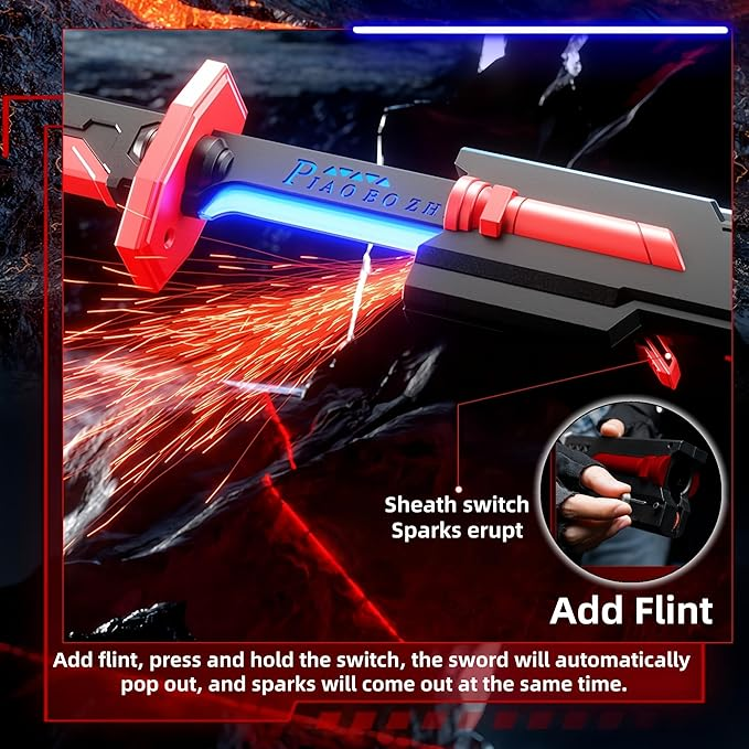Color Flowing Spark Sword With Smoke
