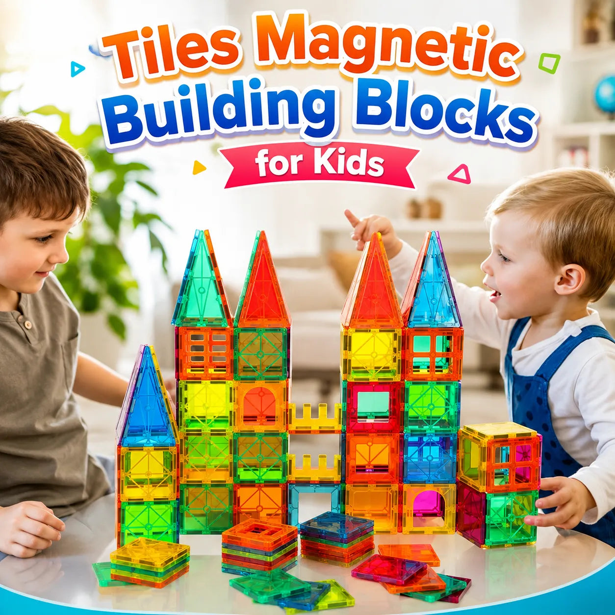 Magnetic Building Tiles for Kids - Toynix