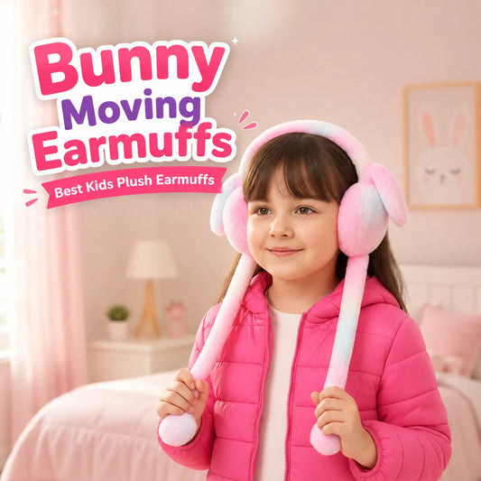 Bunny Moving Earmuffs -  Best Kids Plush Earmuffs