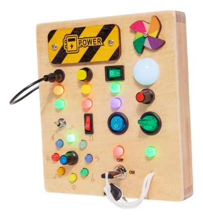 Electric Educational Wooden Montessori Toy with LED Light Switch