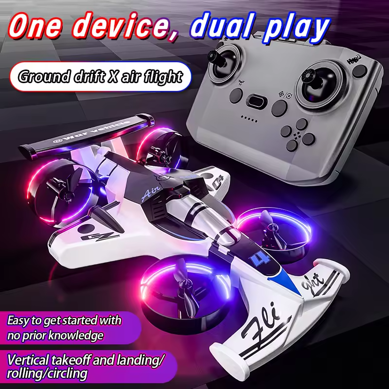 2-in-1 Flying RC Drone & Stunt Car for Kids- Toynix