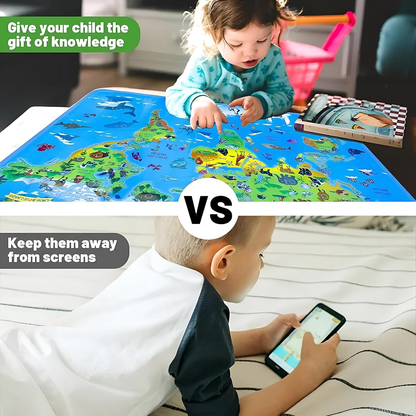 Interactive Talking Animal World Map with Sound For Kids