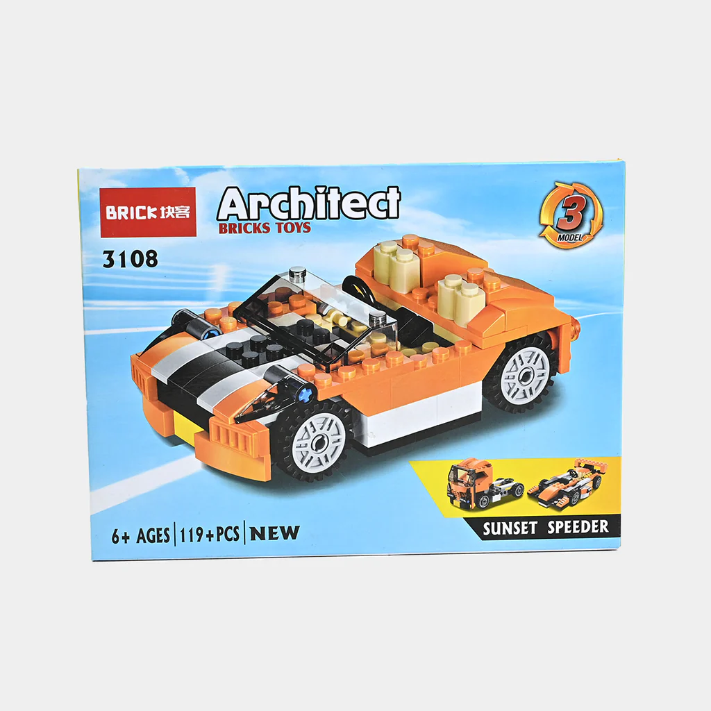 Architect 3-in-1 Speed Car Building Blocks Set – 119 Pieces DIY Racer Toy