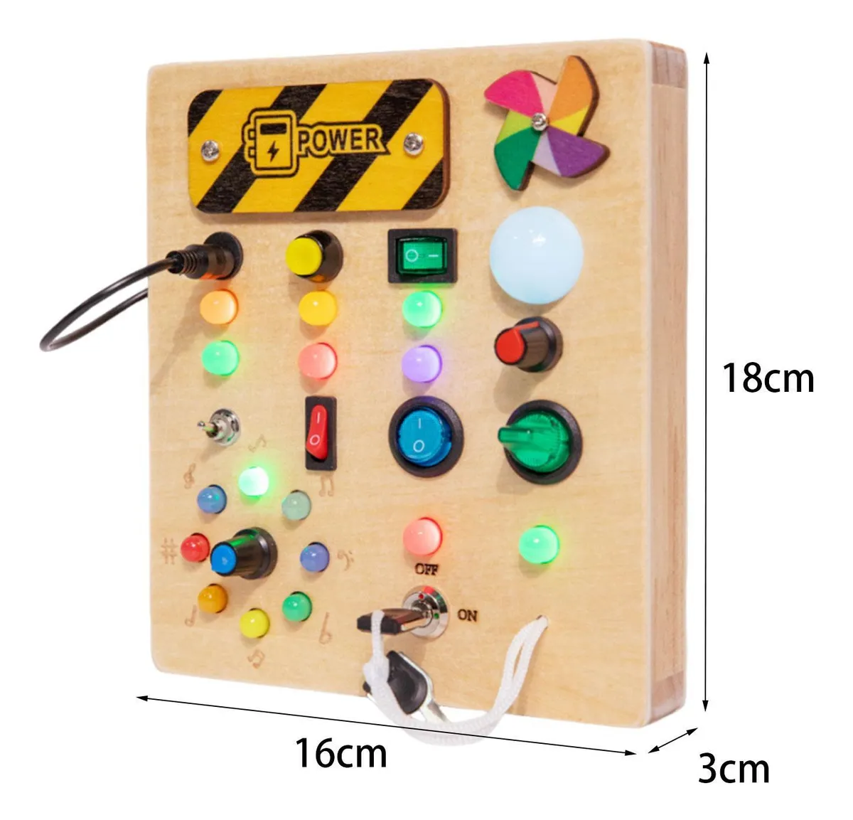 Electric Educational Wooden Montessori Toy with LED Light Switch