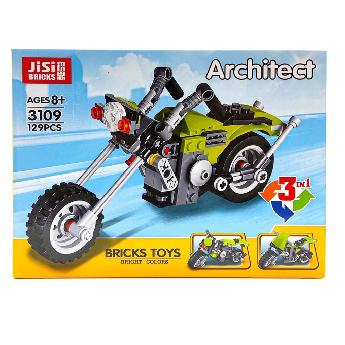 Architect Highway Cruiser 3-in-1 Building Blocks Toy – 129 Pieces