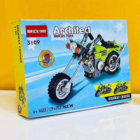 Architect Highway Cruiser 3-in-1 Building Blocks Toy – 129 Pieces