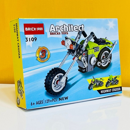 Architect Highway Cruiser 3-in-1 Building Blocks Toy – 129 Pieces
