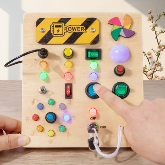 Electric Educational Wooden Montessori Toy with LED Light Switch