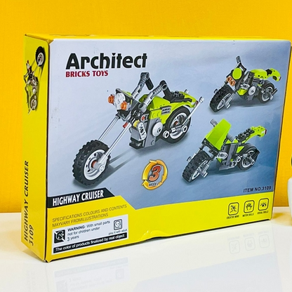 Architect Highway Cruiser 3-in-1 Building Blocks Toy – 129 Pieces