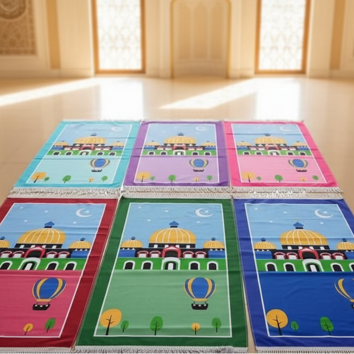 Kids Prayer Mat Set with Tasbeeh & Digital Counter