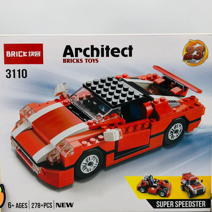 Architect Super Speedster Racing Car Blocks for Kids 
