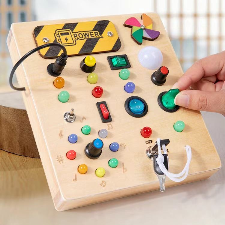Electric Educational Wooden Montessori Toy with LED Light Switch