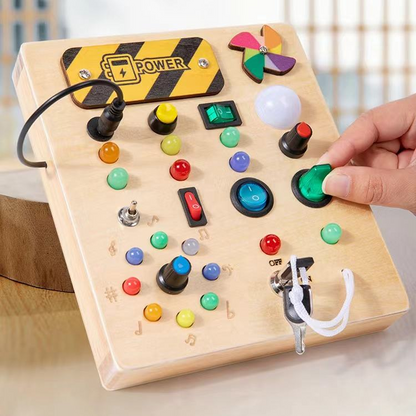 Electric Educational Wooden Montessori Toy with LED Light Switch