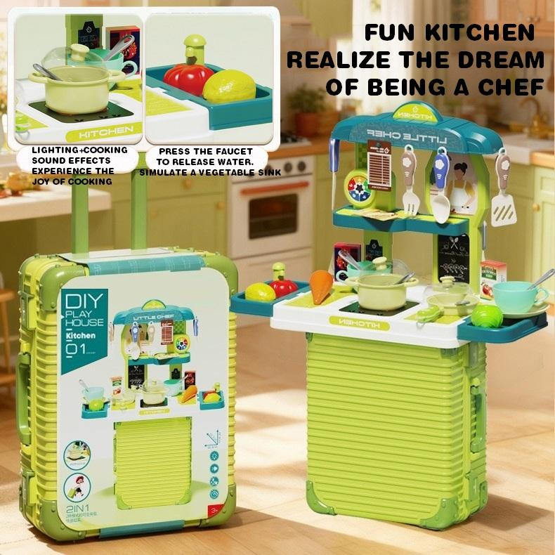 Green Large Kitchen Play Set for Kids
