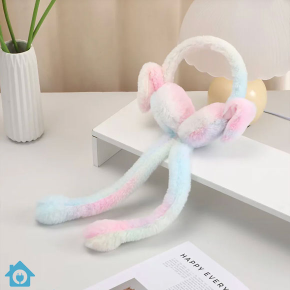 Bunny Earmuffs With Moving Ears - Soft Rabbit Warm Earmuffs For Kids