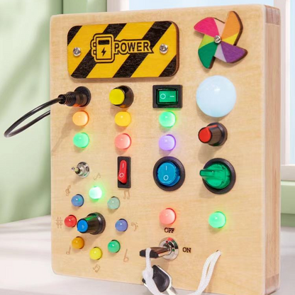 Electric Educational Wooden Montessori Toy with LED Light Switch