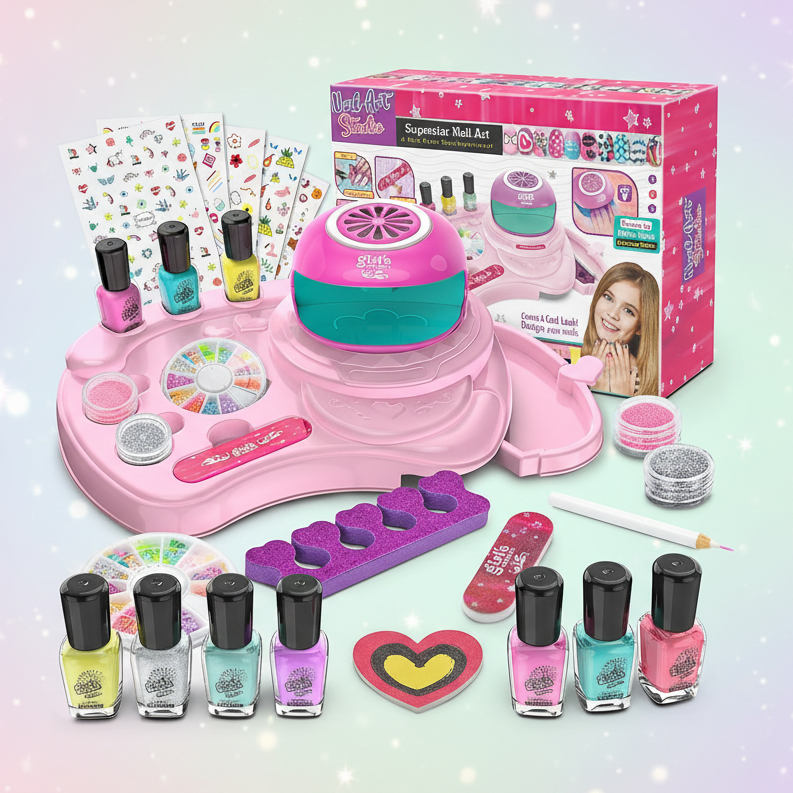 Nail polish kit for kids with dryer - Toynix.pk