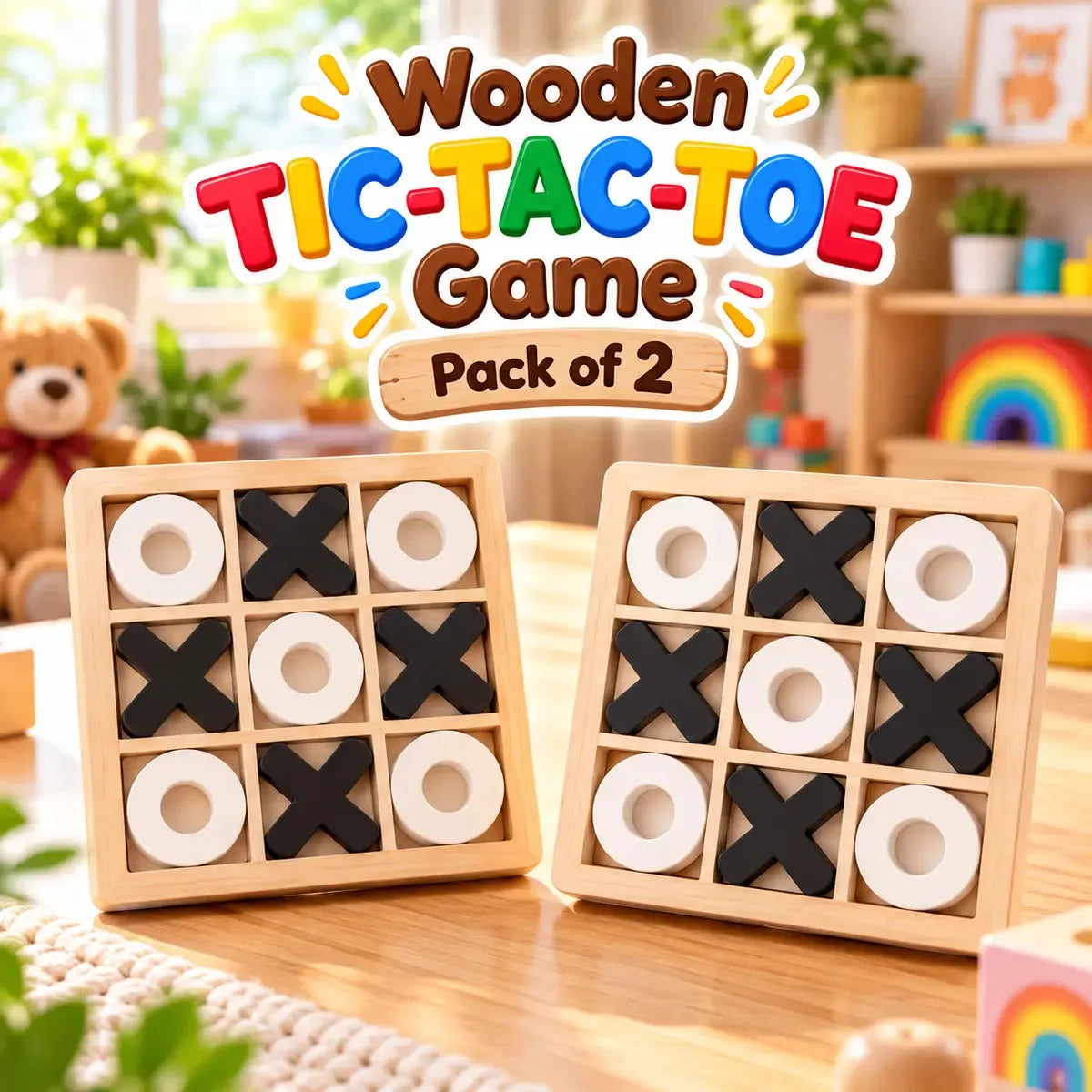 Wooden Tic-Tac-Toe Puzzle Game (2025-48)