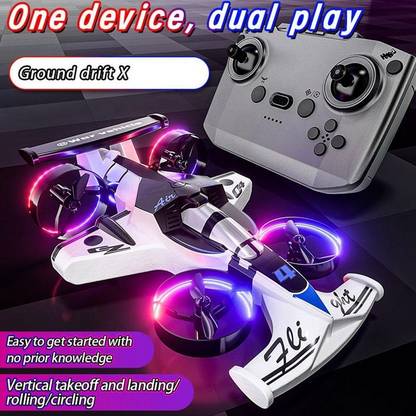 2-in-1 Flying RC Drone & Stunt Car for Kids