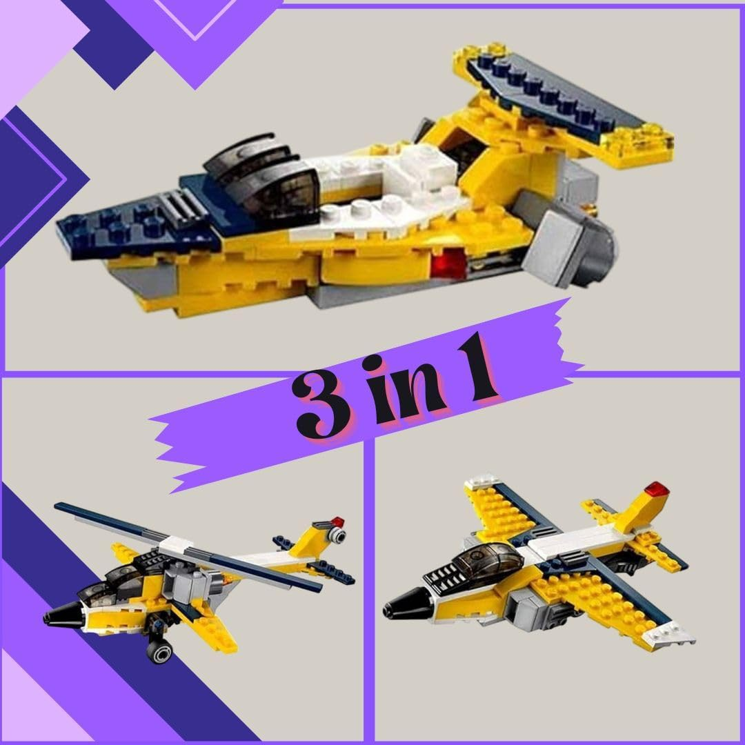 Architect Airplane Brick Toy 3-in-1 Building Blocks – 130 Pieces