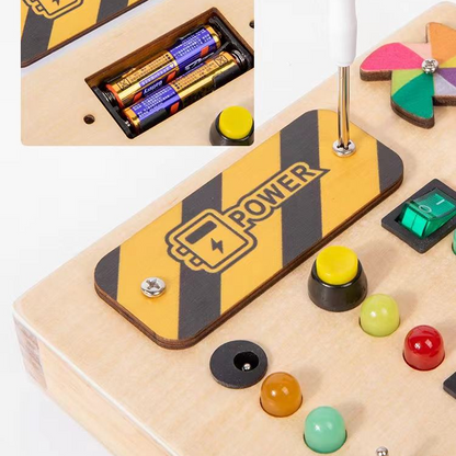 Electric Educational Wooden Montessori Toy with LED Light Switch