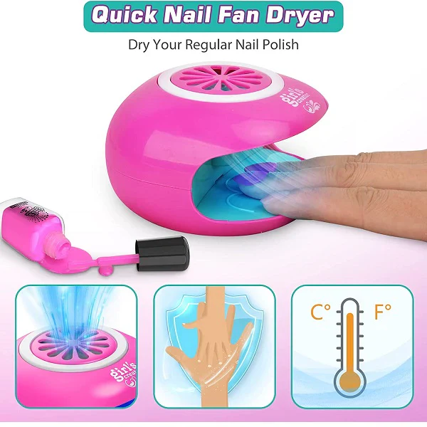 Beauty Nail Polish Kit With Dryer for Kids