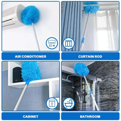 Micro Fiber multipurpose duster with strong metallic adjustable rod. specially designed for celling and fans (Blue) - Deliverrpk