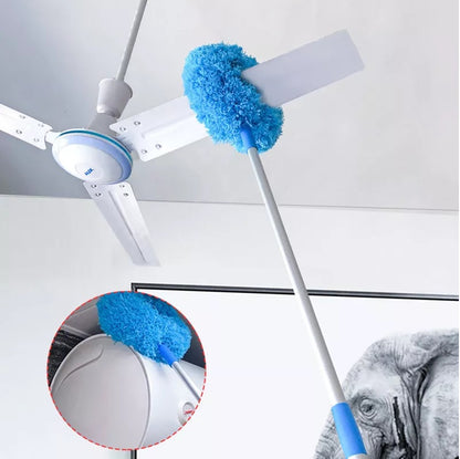 Micro Fiber multipurpose duster with strong metallic adjustable rod. specially designed for celling and fans (Blue) - Deliverrpk