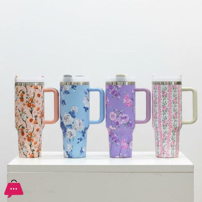 Flower Design Stainless Steel Water Tumbler 1200 ml