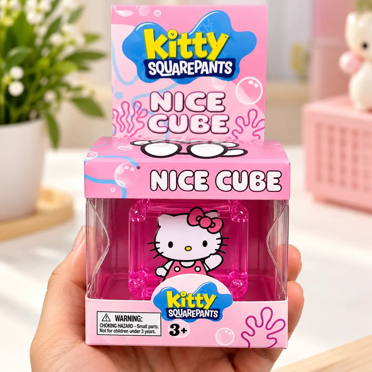 Hello Kitty-inspired cube squishy stress relief fidget toy for kids in a colorful design