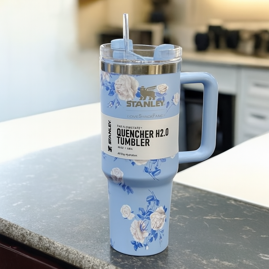 Flower Design Stanley Stainless Steel Water Tumbler 1200 ml