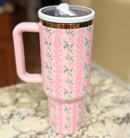 Flower Design Stainless Steel Water Tumbler 1200 ml