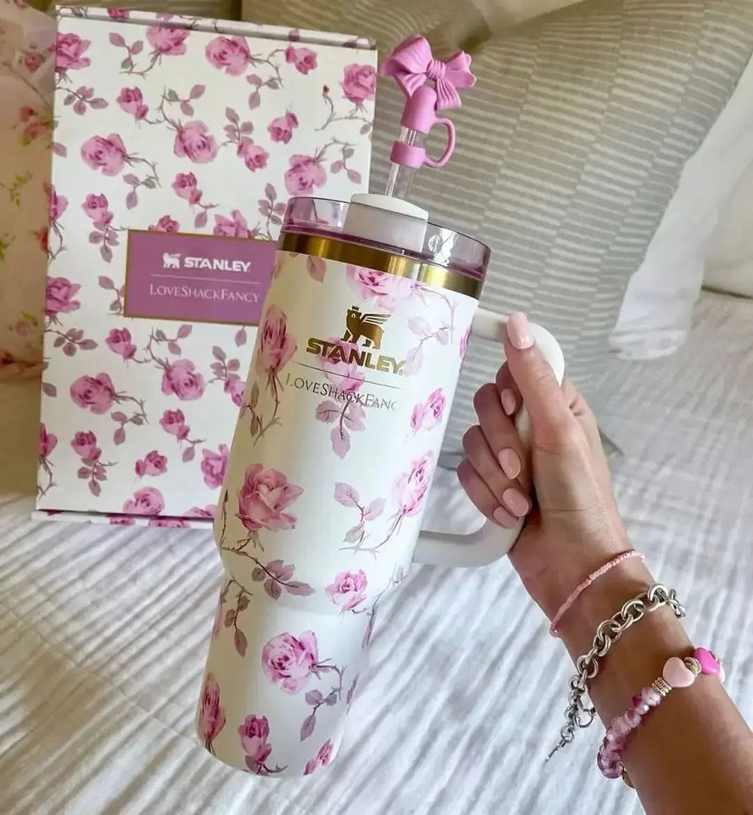 Flower Design Stanley Stainless Steel Water Tumbler 1200 ml