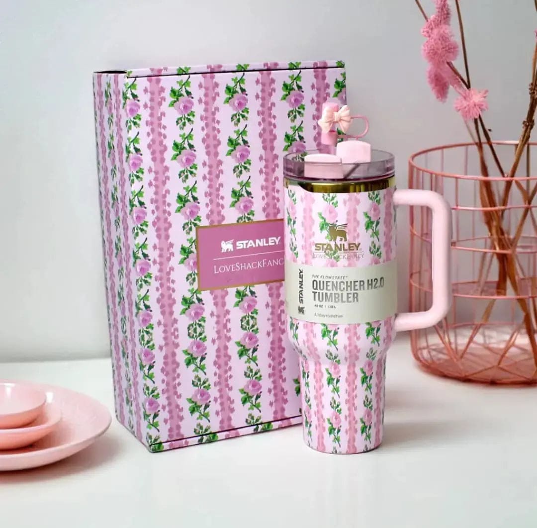 Flower Design Stanley Stainless Steel Water Tumbler 1200 ml