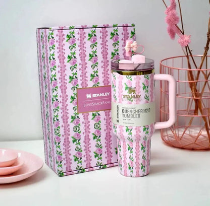 Flower Design Stanley Stainless Steel Water Tumbler 1200 ml